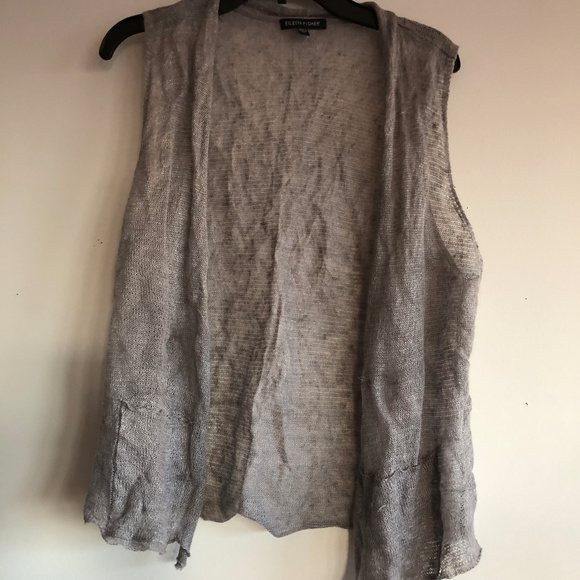 Eileen Fisher Jackets & Blazers - Eileen Fisher Grey Linen Vest
